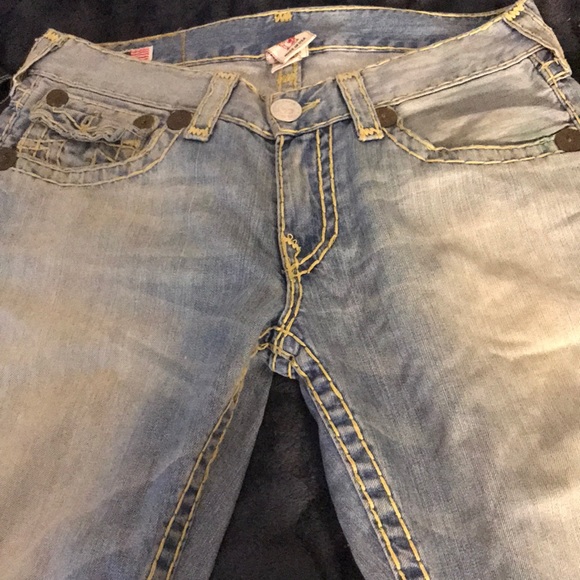 true religion jeans yellow stitching